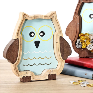 고품질 투명 나무 올빼미 저금통 (동전 보관 가능) - 친환경적이고 휴대 가능 - Product Image 6