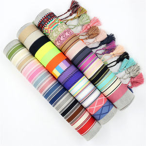 Custom Women's Handmade Embroidered Friendship Wrap Polyester Thread Adjustable Tassel Wrist Band <b>Bracelets</b> - Product Image 5