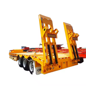 Semirremolque de plataforma baja de acero de 3 ejes y 60 toneladas para camiones con la mejor calidad - Product Image 2