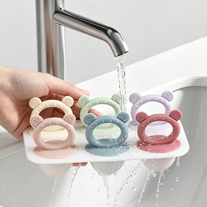 Moule à aliments congelés en silicone pour tout-petits, 6 cavités, anneau de dentition en forme d'ours, sans BPA, réutilisable, pour purée de fruits et friandises pour bébé - Product Image 6