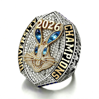 Anillos de Campeonato Universitario Personalizados 2026 con Cabeza de Conejo, Anillos de Campeonato de Baloncesto y Fútbol Americano Universitario con Piedras Preciosas