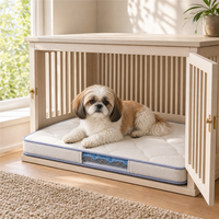Tapis de sol rembourré en silicone pour cage à chien avec dessus matelassé, fenêtre latérale transparente et base antidérapante pour les espaces de repos et les voyages des animaux de compagnie