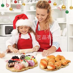 Plateau décoratif en bambou Yu Feifan Père Noël, 1er étage, pour servir gâteaux et desserts, idéal pour la maison et les restaurants - Product Image 5
