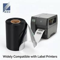Harga Pabrik Kustomisasi Pita Transfer Termal TTR untuk Pencetakan Barcode, Pita Resin Kompatibel dengan Printer Label, Hitam 60mm*300m