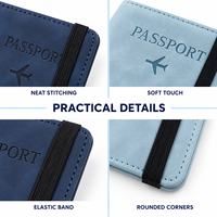 Porte-passeport en cuir PU très vendu en stock, étui multifonctionnel anti-RFID, peut stocker des cartes SIM et des documents