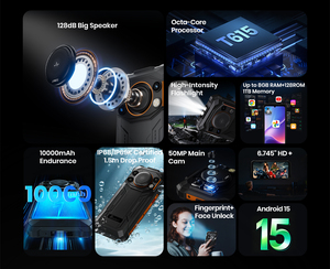 โทรศัพท์มือถือ Fossibot F110 L รุ่นทนทาน หน้าจอ 6.745 นิ้ว แบตเตอรี่ 10000mAh ระบบปฏิบัติการ Android 15 รองรับ NFC หน่วยความจำ 4GB+128GB ลำโพงขนาดใหญ่ ไฟฉายความสว่างสูง - Product Image 4