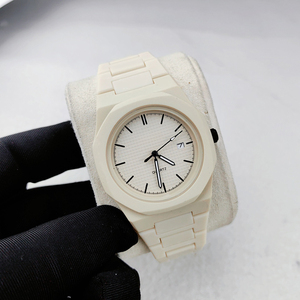 White Ceramic Unisex Watch 38mm Polygon <b>Case</b> Automatic Mechanical Movement Date <b>Display</b> Luxury Mechanical Watch for Men - Product Image 3