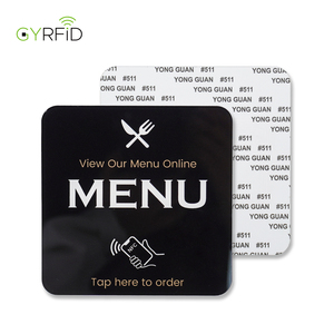 Không thấm nước 100mm 13.56MHz hỗ trợ lập trình <span class=keywords><strong>NFC</strong></span> <span class=keywords><strong>Tag</strong></span> dính thanh toán <span class=keywords><strong>NFC</strong></span> tấm Acrylic dán <span class=keywords><strong>NFC</strong></span> nhà hàng thẻ menu - Product Image 2