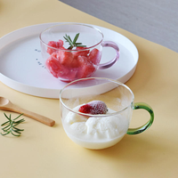 Tasse à eau classique en verre borosilicate résistant à la chaleur, design moderne, compatible lave-vaisselle et micro-ondes, grande capacité, pour café et lait