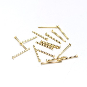 Stainless Steel Earring <b>Post</b> Flat Head Grooved T Head Pin Ring Hypoallergenic Jewelry Findings Components 10mm Length - Product Image 3