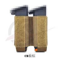 Pochette tactique double pour chargeurs 9 mm PI-008, à suspendre au gilet ou à la poitrine, avec élastique intégré, autres produits de chasse