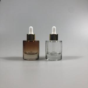 Custom Clear <b>Amber</b> 30ml 1oz Luxury Square <b>Glass</b> Skincare Serum <b>Bottle</b> Empty Cosmetic Face Essential Hair Oil Dropper - Product Image 2