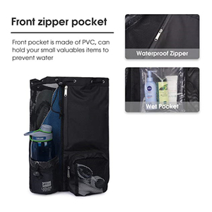 Custom Nylon <b>Drawstring</b> <b>Backpack</b> Breathable Mesh Bags Gym Beach Swimming Bagpack Draw String Back Pack for Travel - Product Image 2