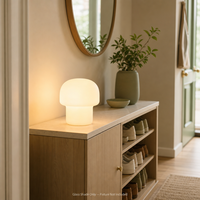 Abat-jour en verre soufflé à la main en forme de champignon, facile à nettoyer, globe de remplacement pour lampe de table à domicile