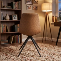 Chaise de salle à manger industrielle simple en cuir PU, base métallique à quatre étoiles, sans accoudoirs, chaise d'appoint pour café, salon de thé, mobilier de salle à manger domestique