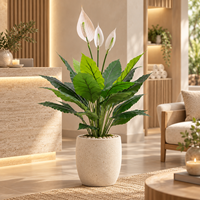 Bunga Spathiphyllum Buatan, Pohon Bonsai, Tahan UV PE, 100CM, Hiasan Bunga Tropis, Aksesoris Taman, Custom