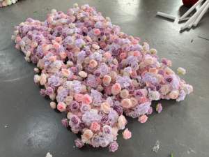 W-FR008 <strong>Wedding</strong> Long Table Runner Flower Colorful Rose Artificial Flower Aisle Runner for Events Party Decoration - Product Image 5