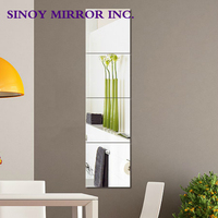 Decoration Best Selling Square Custom Shapes Full Length Wall Mirror Tiles Frameless Mirror Combination Dressing Mirror Factory