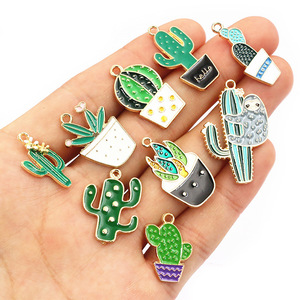 Pendentifs breloques en acier inoxydable plaqué or 18 carats PVD pour enfants, motif Bouquet Oasis du Désert, pour la fabrication de bijoux DIY |   Cadeau de fête imperméable - Product Image 3