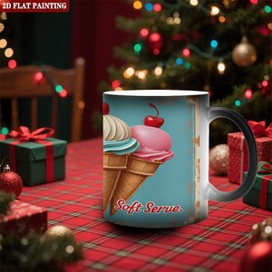 Frosted Black 11oz <b>Ceramic</b> <b>Mug</b> Heat Color Changing Drinking Cup Apartment Kitchen Essential - Product Image 2