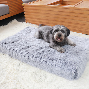 Dropshipping Anti Slip Rectangle Crate Pad Super Soft Plush Sleeping Pad Removable Washable Cover Dog Sofa Bed