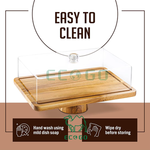 Elegante supporto <span class=keywords><strong>per</strong></span> torta <span class=keywords><strong>in</strong></span> <span class=keywords><strong>legno</strong></span> di Acacia con coperchio a cupola <span class=keywords><strong>in</strong></span> acrilico espositore rettangolare 2-<span class=keywords><strong>in</strong></span>-1 da tavolo da Dessert realizzato <span class=keywords><strong>in</strong></span> <span class=keywords><strong>legno</strong></span> - Product Image 4