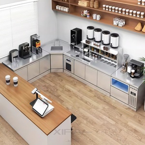 Équipement commercial pour le thé au lait, table de travail en acier inoxydable avec réfrigérateur pour les boutiques de <span class=keywords><strong>bubble</strong></span> <span class=keywords><strong>tea</strong></span> - Product Image 2