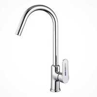 Robinet de cuisine moderne en laiton de haute qualité, monocommande 360°, finition brossée, avec cartouche céramique, monotrou, eau chaude
