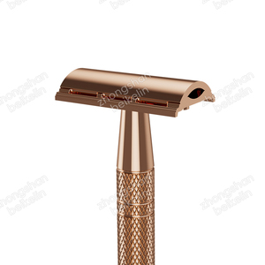 BEIKELIN <span class=keywords><strong>rasoir</strong></span> de <span class=keywords><strong>toilettage</strong></span> de haute qualité manche en métal or rose <span class=keywords><strong>rasoir</strong></span> de sécurité à double tranchant - Product Image 2