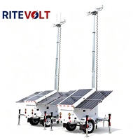 Ritevolt RST-3P Güneş Enerjili Güvenlik Aydınlatma Treyleri, Yol, Bahçe ve Tema Park İnşaat Aydınlatması için 4 X 100W LED'li