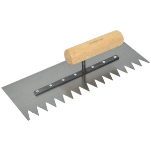 Truelle à dents en acier au carbone pour plâtrage, outil de maçonnerie, racloir à dents carrées pour pose de carrelage, spatule à boue - Product Image 1