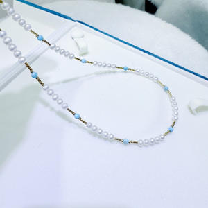 Collier de perles naturelles Aurora de Zhuji, 4-5 mm, sans défaut, infusé de dopamine, coloré, accessoires en argent pur, collier de perles tendance - Product Image 4