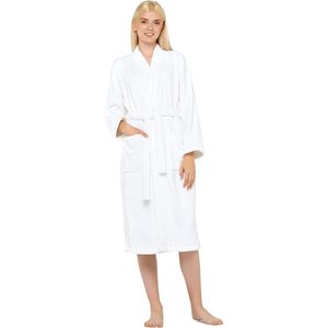 Peignoir en tissu éponge pour homme, 100% coton, manches longues, blanc doux, taille XX-Large, peignoir de bain grande taille pour femme et homme, peignoirs d'hôtel en gros - Product Image 5