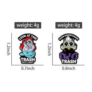 Pin de Esmalte con Diseño de Mapache Sirena, Inspirado en el Anime, con Temática de Basura, Broche, Insignia de Solapa, Joyería al por Mayor - Product Image 6