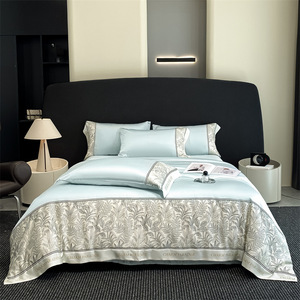 Parure de <span class=keywords><strong>lit</strong></span> quatre pièces Ice, anti-humidité, motif plantes et fleurs, luxe léger, pour l'été - Product Image 5