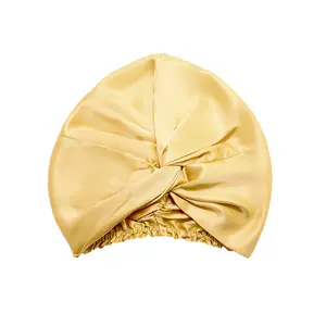 19 22mm Double Layers 100% Mulberry Hair Bonnets Silk Twist Adjustable Silk Bonnets For Hair Care