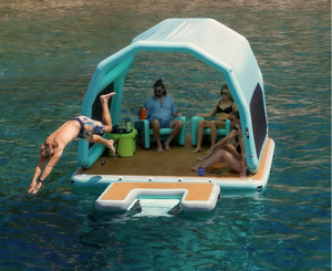 Cabaña Flotante Inflable con Toldo, para 6-8 Personas, Isla Flotante para Fiestas Acuáticas, Muelle para Yate, <span class=keywords><strong>Lago</strong></span>, Mar, Playa - Product Image 1
