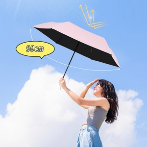 <span class=keywords><strong>Parasol</strong></span> pliable de poche à imprimé chaton, doublure noire épaisse <span class=keywords><strong>anti</strong></span>-UV UPF50+, résistant au <span class=keywords><strong>vent</strong></span>, léger, pour femmes, protection soleil et pluie - Product Image 3