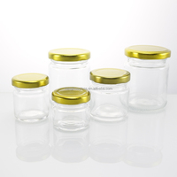 Pot en verre rond transparent de 30 ml avec couvercle à vis, pot en verre de 1 oz avec capuchon métallique pour caviar, nid d'oiseau, safran, confiture - Vente chaude