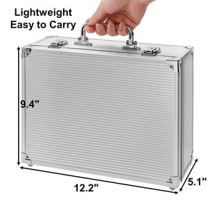 Caja de Kit de tatuaje, Maleta de almacenamiento de tatuajes de aleación de aluminio, estuche de transporte de viaje resistente para equipos y suministros de tatuaje, herramientas de maquillaje - Product Image 6