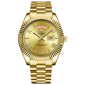 Reloj Automático de Lujo Dorado de 41 mm en Oferta, con Indicador de Día de la Semana, Cristal de Zafiro, Resistente al Agua, de Acero Inoxidable para Hombre - Product Image 1