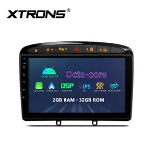 XTRONS 9 "汽车收音机标致308 408 RCZ安卓12八核Carplay安卓汽车同轴音频输出导航全球定位系统