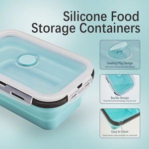 4 <b>Pack</b> Silicone Food Box Durable Collapsible <b>Lunch</b> <b>Boxes</b> Silicone <b>Lunch</b> Box for Kids - Product Image 3