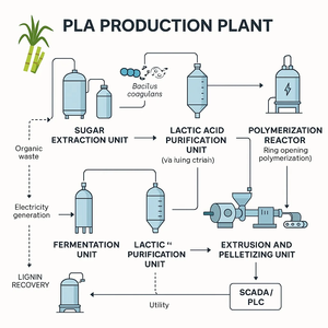 Usine de fabrication industrielle de PLA avec système intégré de fermentation, de purification et de polymérisation de l'acide lactique - Product Image 2