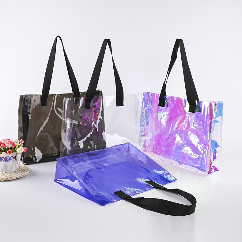 Fashionable Design Holographic PVC Makeup Cosmetic Bag Custom Logo Hologram Iridescent Cosmetic Bag