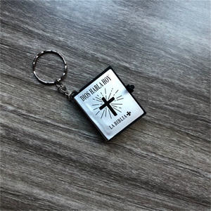 بيع بالجملة أقراط معدنية حرفية ثلاثية الأبعاد مخصصة نمط متقاطع سلسلة مفاتيح الكتاب المقدس سلاسل مفاتيح دينية إسبانية - Product Image 6