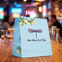 Emballages à emporter écologiques, jetables, recyclables et biodégradables personnalisés, sacs en papier kraft pour la restauration rapide avec poignées pour restaurant, bar