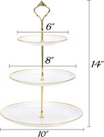 Présentoirs à cupcakes pour fêtes, en plastique, 3 niveaux, écologiques, étanches, pour table de desserts de mariage