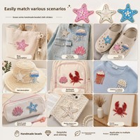 Appliques de sequins faites à la main, motifs sportifs quatre saisons, méduse et étoile de mer, pour vêtements et décoration DIY, Modèle 232