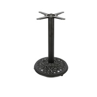 Base de table en fonte creuse en forme de X personnalisable D450xH720mm, finition noire en poudre, pour table de restaurant commercial